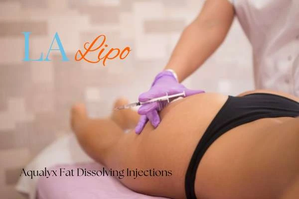 Woman having fat dissolving injections Cleveleys on thighs