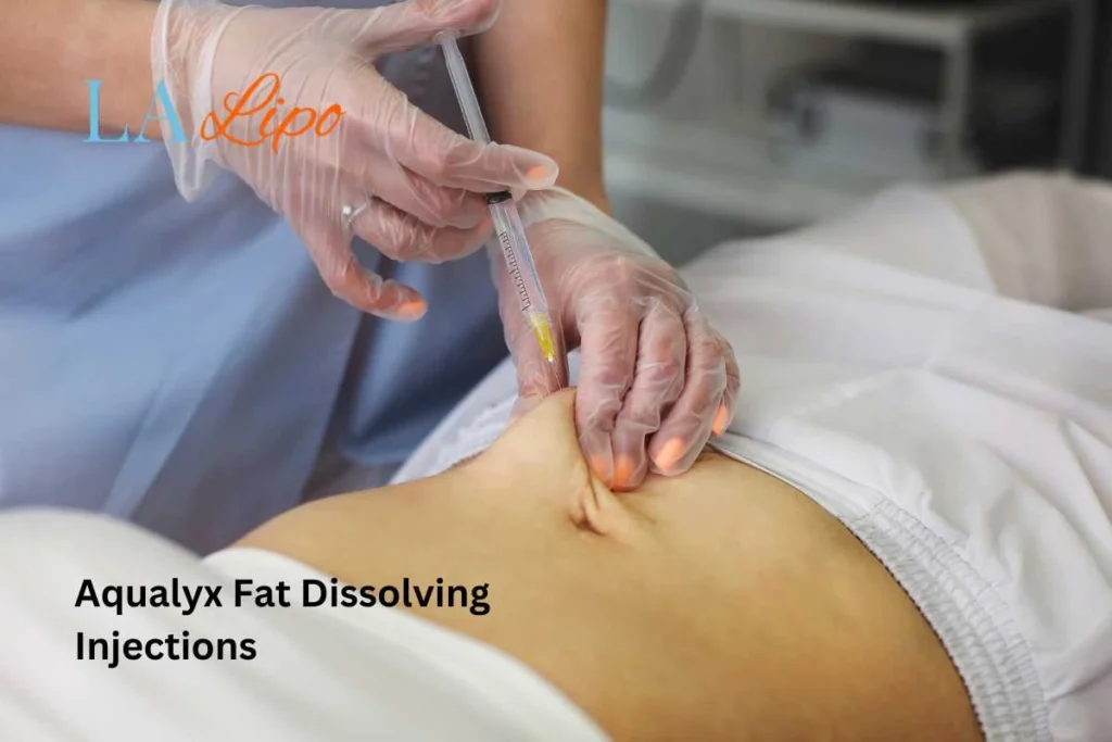woman having fat dissolving injections Cleveleys in the stomach