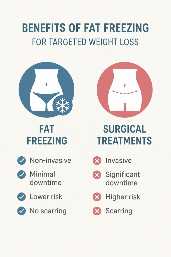 graphic showing the benefits of fat freezing Cleveleys