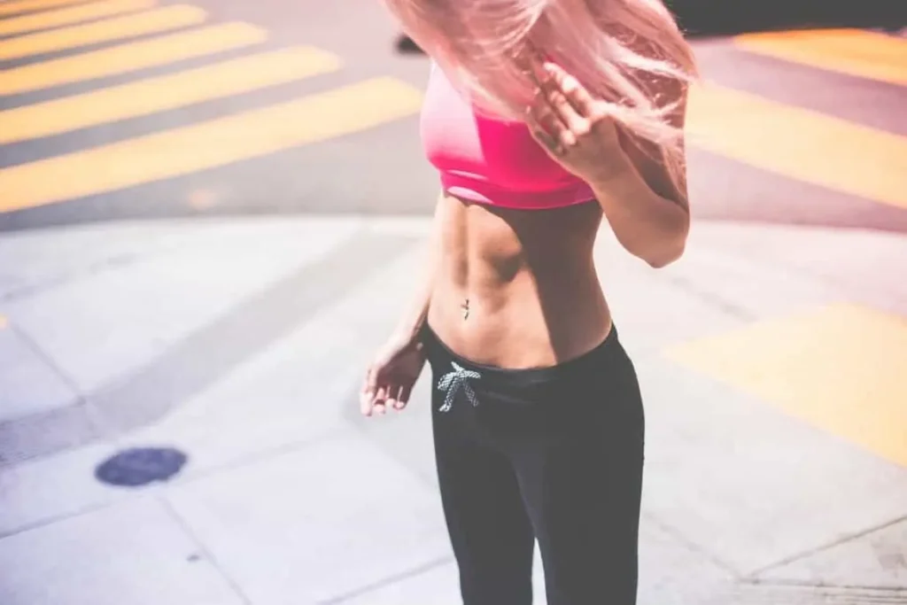 Woman with toned stomach after LA-EMS Body Sculpting Treatment Cleveleys 