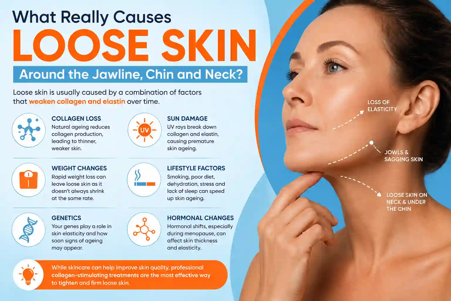 What Really Causes Loose Skin Around the Jawline, Chin and Neck Cleveleys?